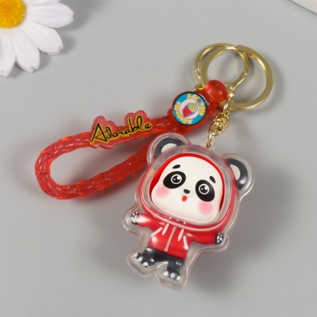 Trick rubber with carbine, panda strap in the red sweatshirt 5.5x4x3.5 cm-2