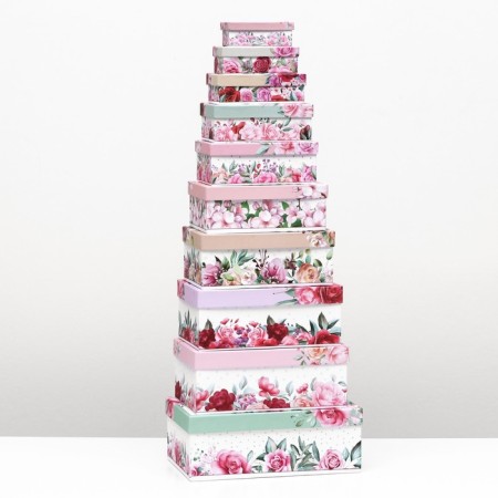 A set of rectangular boxes 10 in 1 "Flower", 30 x 19 x 11 - 12 x 6.5 x 4 cm-2