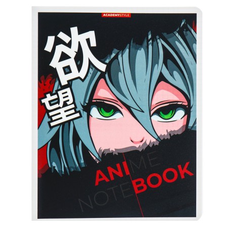 Notebook of 48 sheets in the "Anime Eye" cage, plastic cover, mix-2
