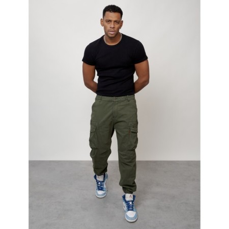 Cargo jeans men, size 44, khaki color-5