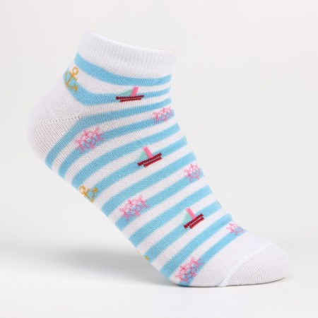 Women's socks, white mix, size 35-38