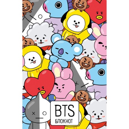 Notepad A5, 128 sheets, "BTS Avatars of the group. Your bright conductor in Korean culture!", Soft cover