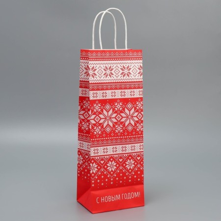 Package for the bottle "Morozko", 13 x 36 x 10 cm, New Year-3