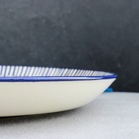 Largan Rishtan ceramics "Grenates", 36 cm, blue border-2