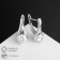 Earrings with rhinestones "Magic" bead in drop, white color in silver