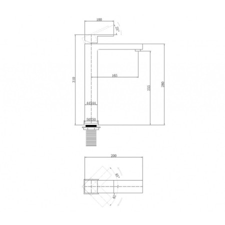 ABBER DAHEIM AF8211B shell mixer, single -leaf, pour 165 mm, black-3