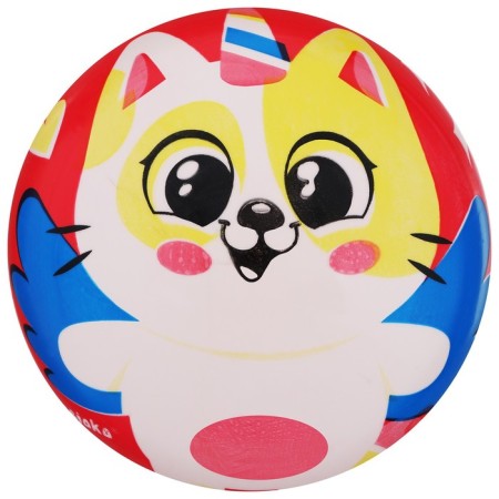 Children's ball zabiaka "cat", d = 22 cm, 60 g, red color-3
