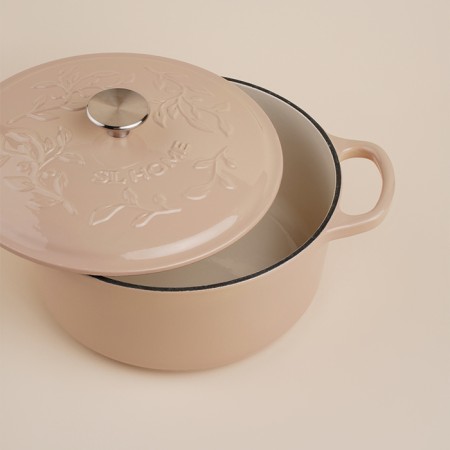 Cast iron pan with enamel coating SL Home, D = 24.5 cm, h = 11 cm, pink color-11