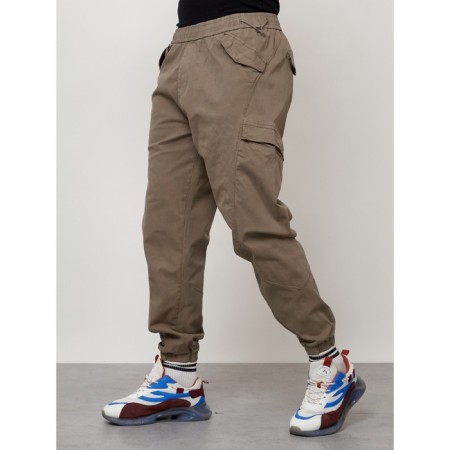 Cargo jeans men, size 56, beige color-5