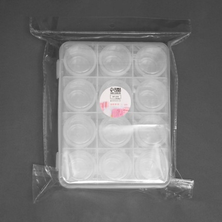 A set of jars for needlework, 12 pcs, d = 4.2 × 5.5 cm, in a container, 18.5 × 14 × 5 cm, the color is transparent-2