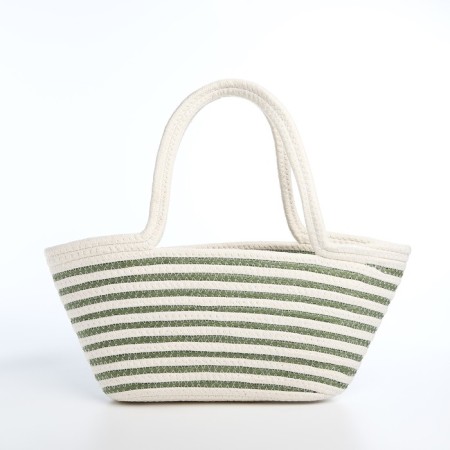 Bag-touut without fastening, white/green color