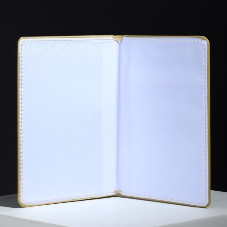 Cover for passport "Passport", PVC shiny, gold color-1