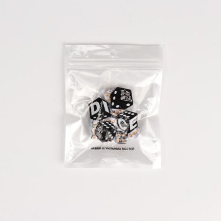 A set of dice of playing "Game time", 10 pcs, 1.6 x 1.6 cm, white marble-1