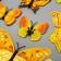 Magnet Plastic "Butterflies of yellow-orange" set 12 pcs