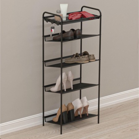 The shoe "Geneva", 5 tiers, 45 × 26 × 106 cm, black