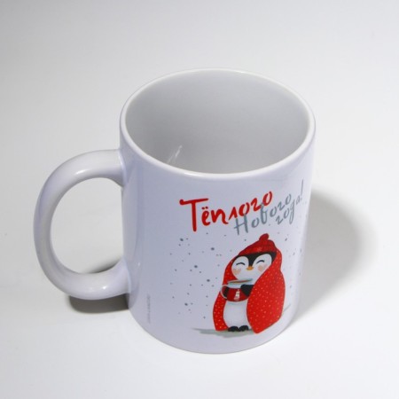 Ceramic Penguin mug, 320 ml, white color-3