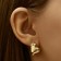 Earrings Metal "Chord" heart, color gold