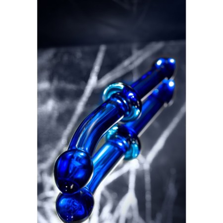 Sexus Glass bilateral phallimitator, glass, blue, 25 cm-4