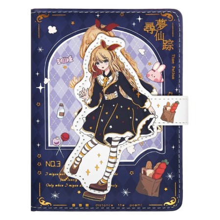 Gift notebook, A6, 100 sheets, a colored block, with a curly knife on a magnet, "anime", mix-4