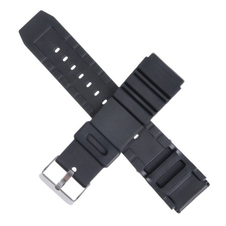 22 mm watch strap, silicone, L-22 cm, black