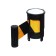Cassette with an exhaust tape - 280 cm, height - 11 cm, width - 48 mm, yellow/black
