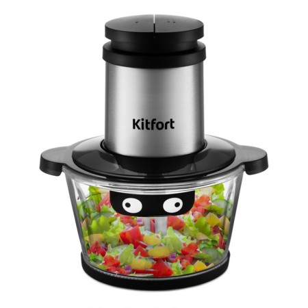Grinder KT-3082, glass, 250 watts, 1.8 l, 2 speeds, black-silver