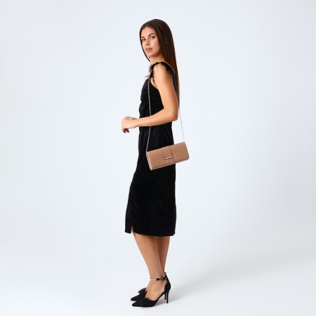 Female bag on a magnet, beige color-6