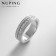 Ring Xuping Game of Light, white color in silver, size 18