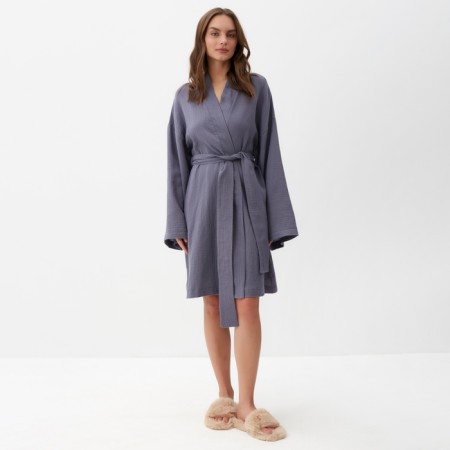 Women's robe KAFTAN BASIC Size 44-46, gray-blue-1