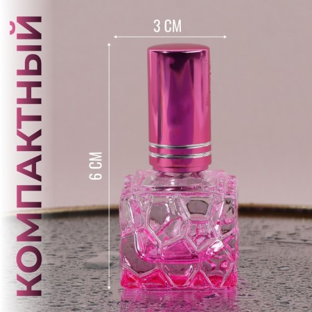 Relief -glass glass bottle, with a sprayer, 8 ml, color mix-2