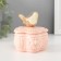 Casmic Coramics "Bird on the Provence Flower" Pink 8.5x8.5x9.2 cm