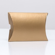 Folding box, pillow, gold, 11 x 8 x 2 cm,
