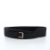 Women's belt, width 6 cm, buckle metal, black color