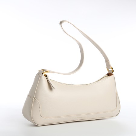 Bag Women's Baget with a zipper, white color-4