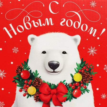 Folding box "New Year's bear", 15 x 15 x 7 cm, New Year-3
