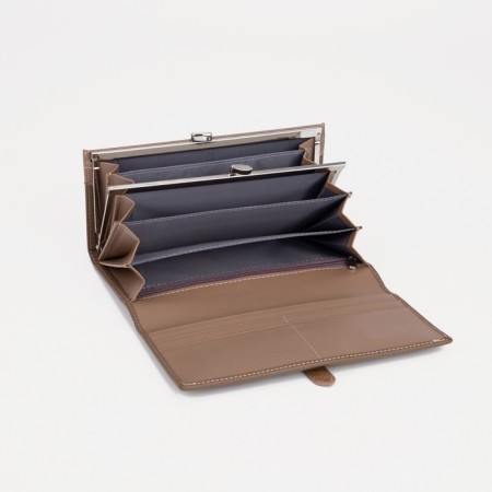 Women's wallet on magnets, brown color-2