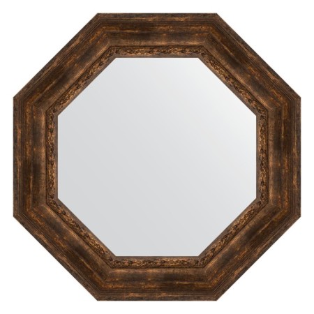 Mirror in a baguette frame, an aged tree with an ornament of 120 mm, 77x77 cm