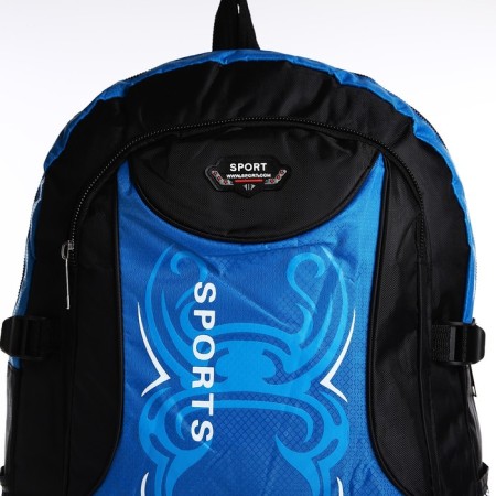 A backpack on a zipper with an increase, 55l, 5 external pockets, blue color-4
