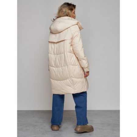 Coat insulated winter female, size 48, beige color-20