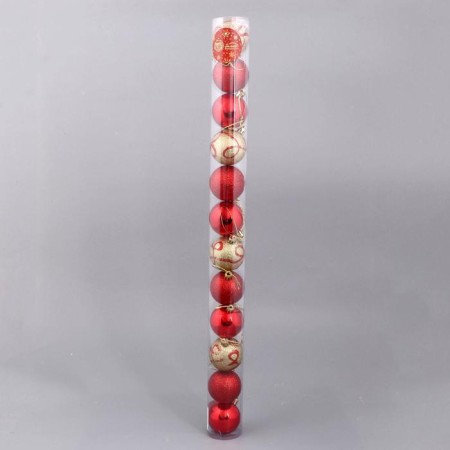 Set of balls plastic D-5 cm, 12 pcs "Crohn" with a red-golden-1