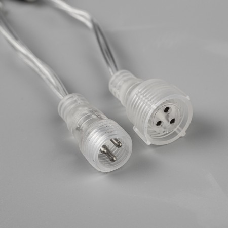 Garland "fringe" 3 × 0.6 m, IP44, UMS, transparent thread, 160 LED, glow warm white, white flicker, 220 V-4