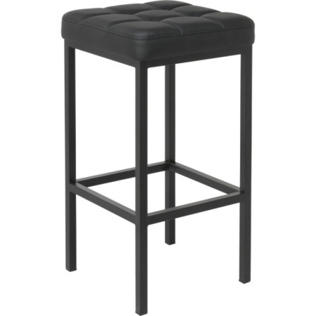 Har loth metal stool/eco -leather, black/black 35x35x65 cm