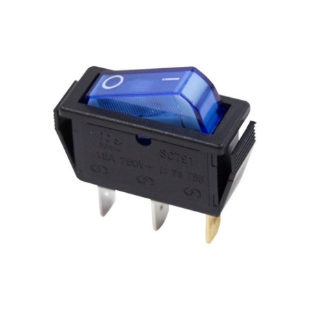 Klavic switch Rexant 36-2211, 250 V, 15 A, On-OFF, 3C, Blue, with backlight