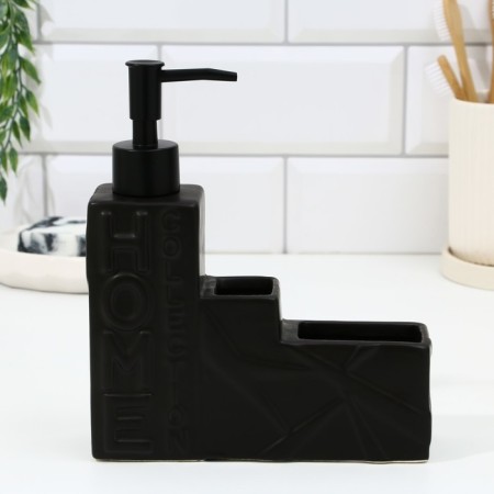 Doster for liquid soap, black, 16 x 12 x 4 cm.-4