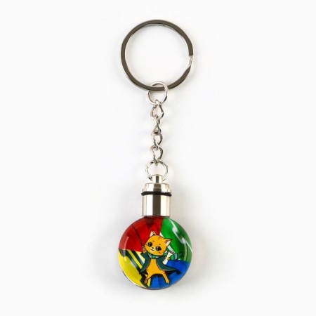 Keychain for keys with a flashlight "cat", 4 x 2 cm-1
