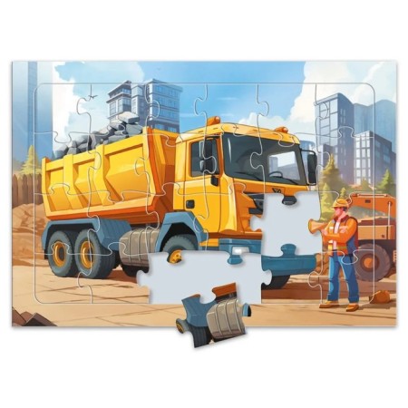 Puzzle leaf on the substrate. "Truck", 24 details, 29.5 × 21 cm-1