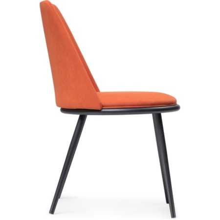 Chair on the metal frame Aldis metal/velor, black/orange 50x57x81 cm-2