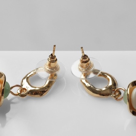 Earrings Assorted Vacanda Style, Oval, Brown color-1