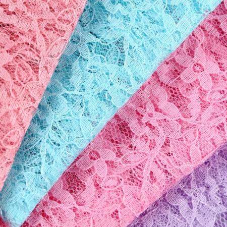 A set of shreds for needlework, guipure, 4 pcs: pink, coral, lilac, mint, 50 × 50 cm-1