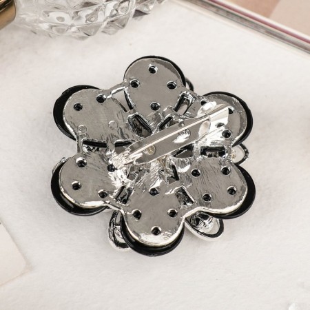 Asteria Brooch "Flower" asters, black color in silver-2